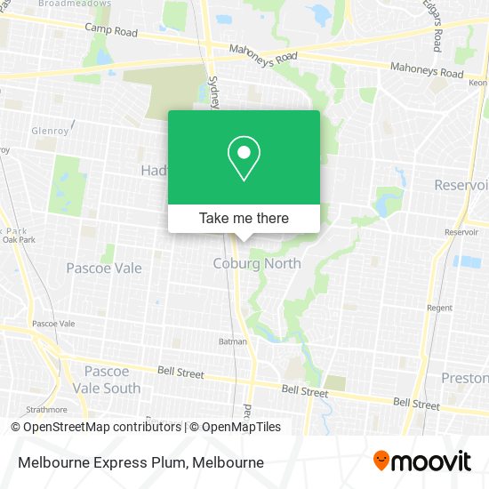 Melbourne Express Plum map