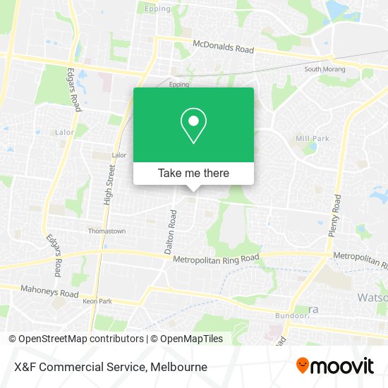 X&F Commercial Service map