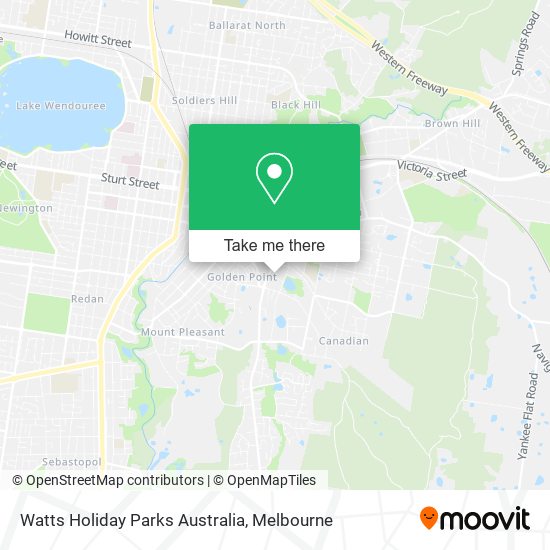 Mapa Watts Holiday Parks Australia