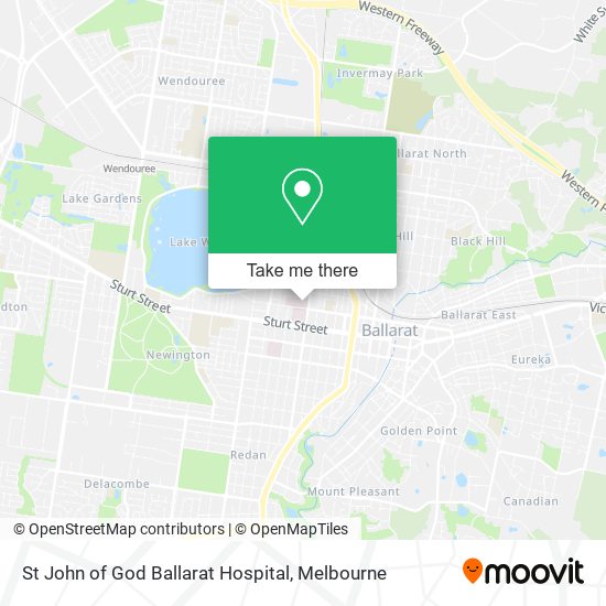Mapa St John of God Ballarat Hospital