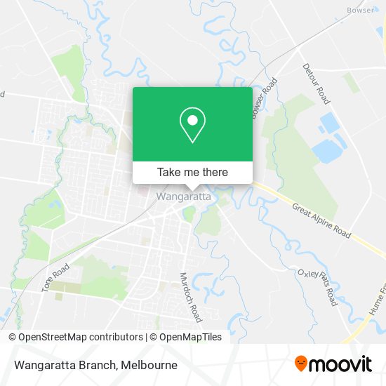 Wangaratta Branch map