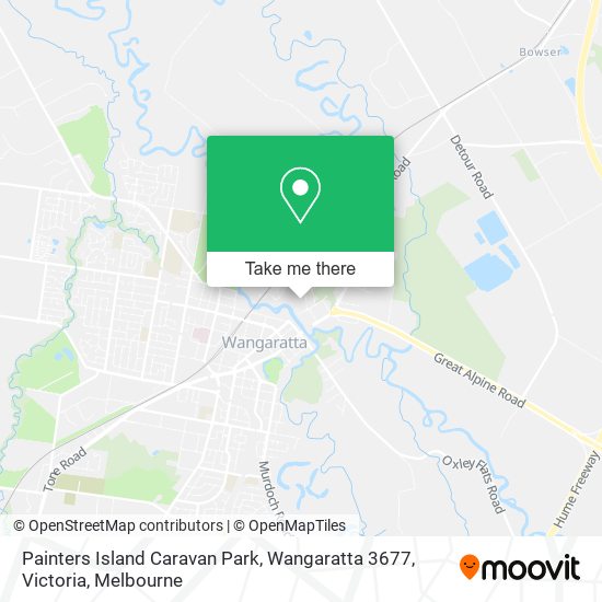 Painters Island Caravan Park, Wangaratta 3677, Victoria map