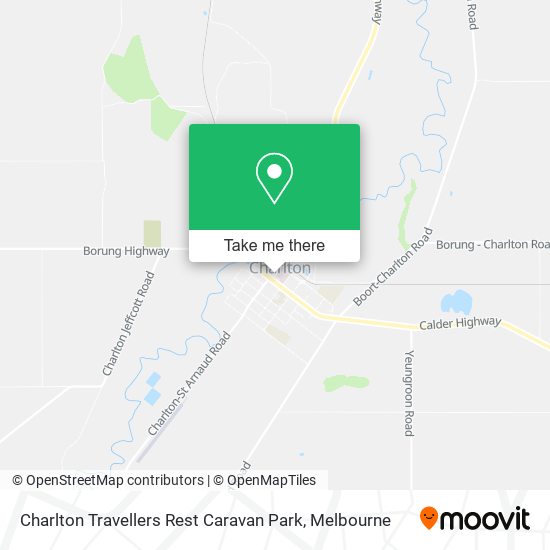 Charlton Travellers Rest Caravan Park map