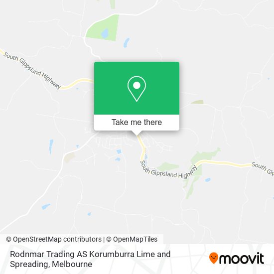 Rodnmar Trading AS Korumburra Lime and Spreading map