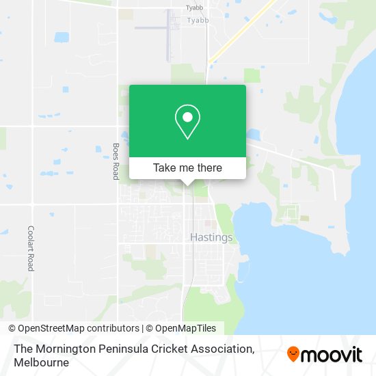 The Mornington Peninsula Cricket Association map