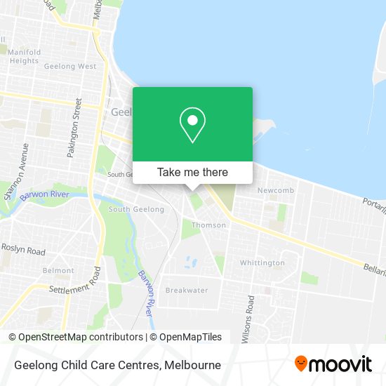 Mapa Geelong Child Care Centres