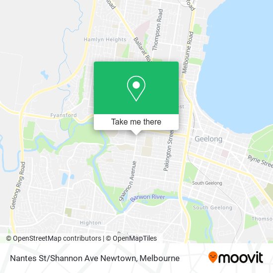 Nantes St/Shannon Ave Newtown map