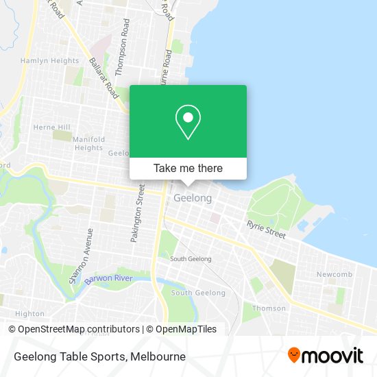 Mapa Geelong Table Sports