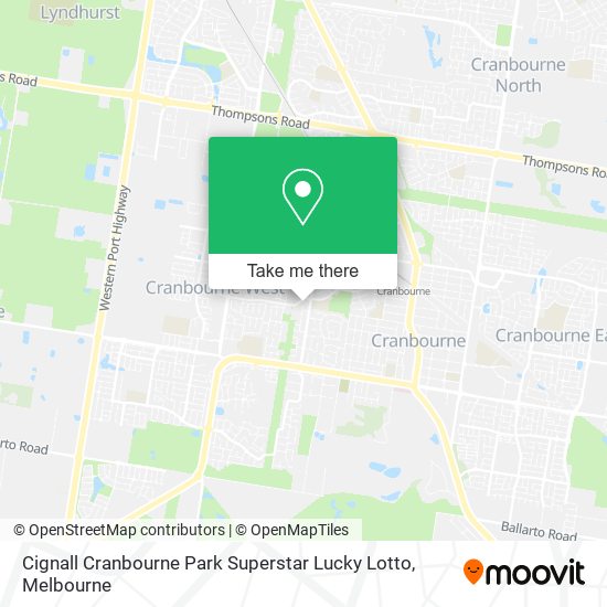 Cignall Cranbourne Park Superstar Lucky Lotto map