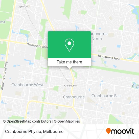Cranbourne Physio map