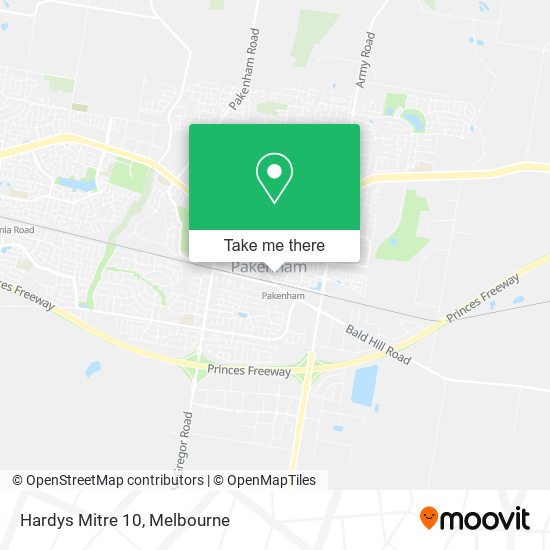 Hardys Mitre 10 map