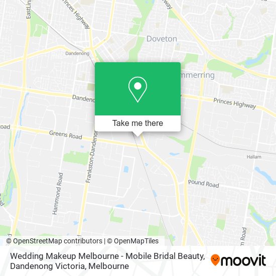 Wedding Makeup Melbourne - Mobile Bridal Beauty, Dandenong Victoria map