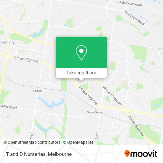 T and D Nurseries map