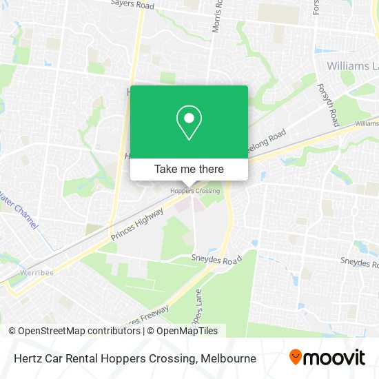 Hertz Car Rental Hoppers Crossing map