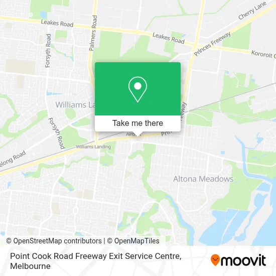 Mapa Point Cook Road Freeway Exit Service Centre