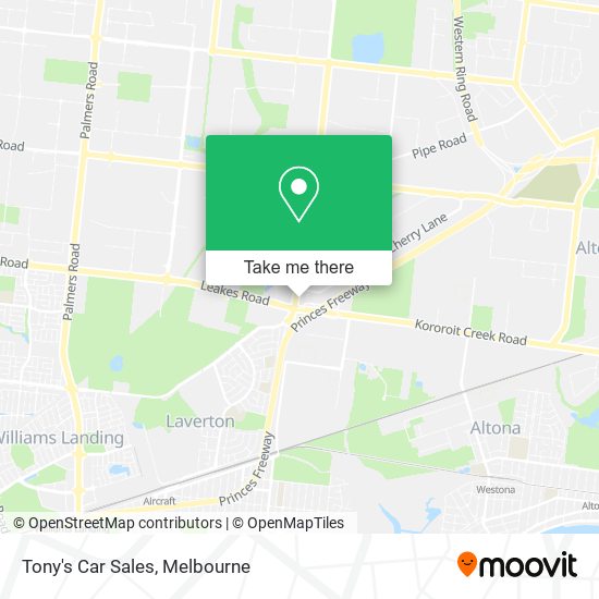 Tony's Car Sales map
