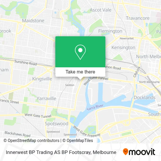 Mapa Innerwest BP Trading AS BP Footscray