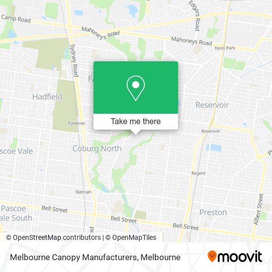 Melbourne Canopy Manufacturers map