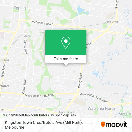 Kingston Town Cres / Betula Ave (Mill Park) map
