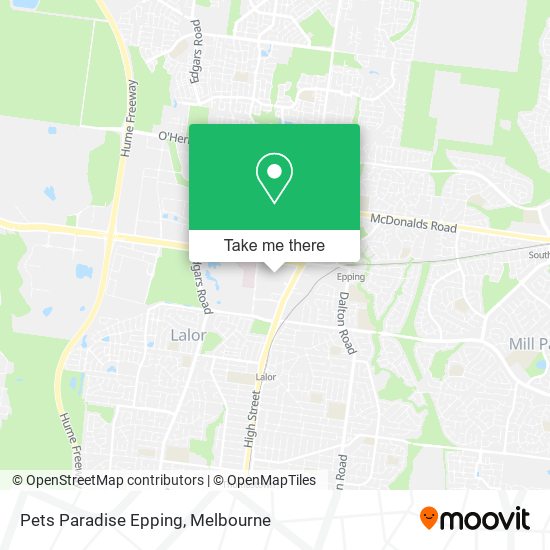 Pets Paradise Epping map