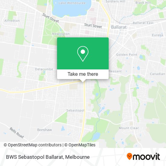 BWS Sebastopol Ballarat map