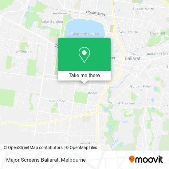 Major Screens Ballarat map