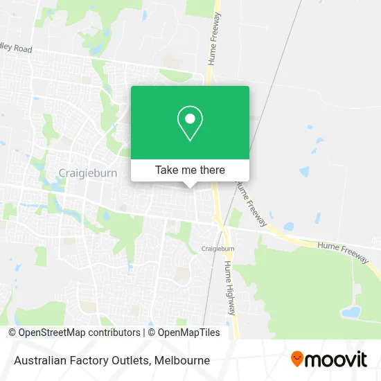 Mapa Australian Factory Outlets