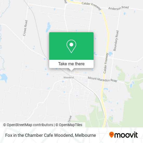 Fox in the Chamber Cafe Woodend map