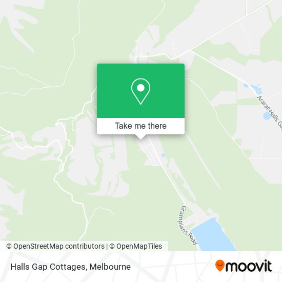 Halls Gap Cottages map