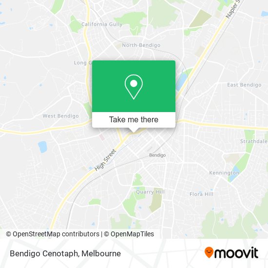 Bendigo Cenotaph map