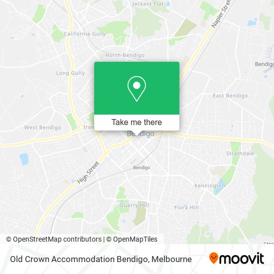 Old Crown Accommodation Bendigo map