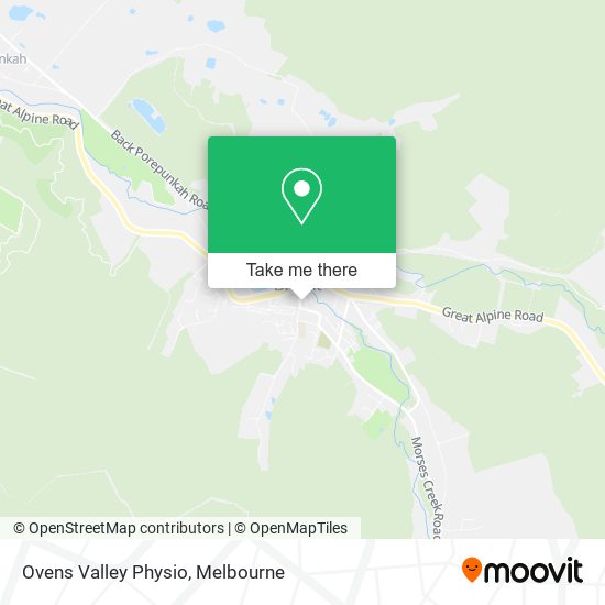 Ovens Valley Physio map