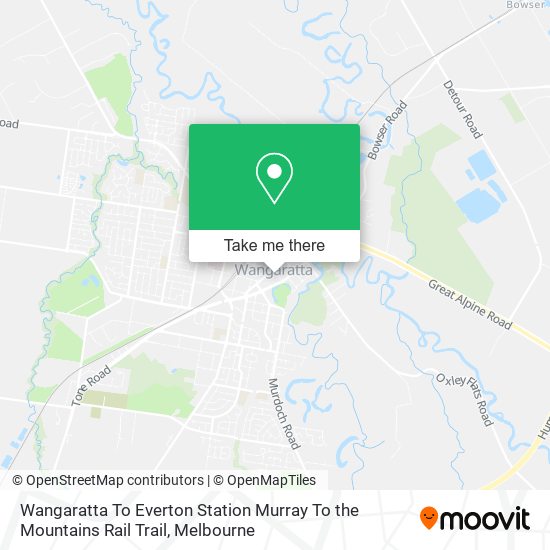 Mapa Wangaratta To Everton Station Murray To the Mountains Rail Trail