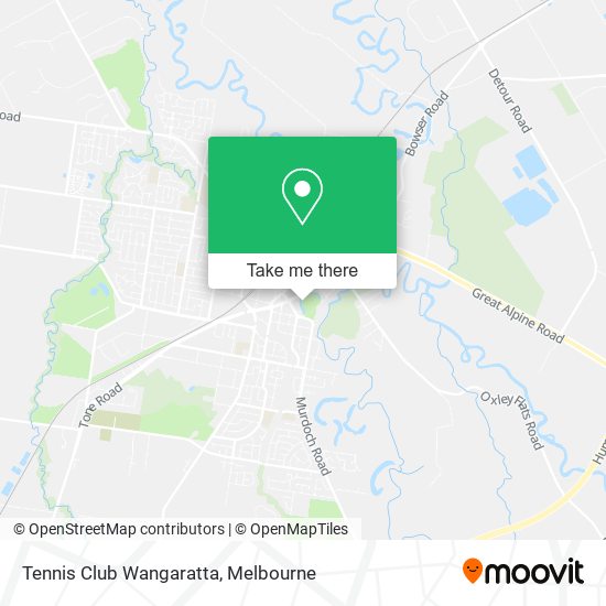 Tennis Club Wangaratta map