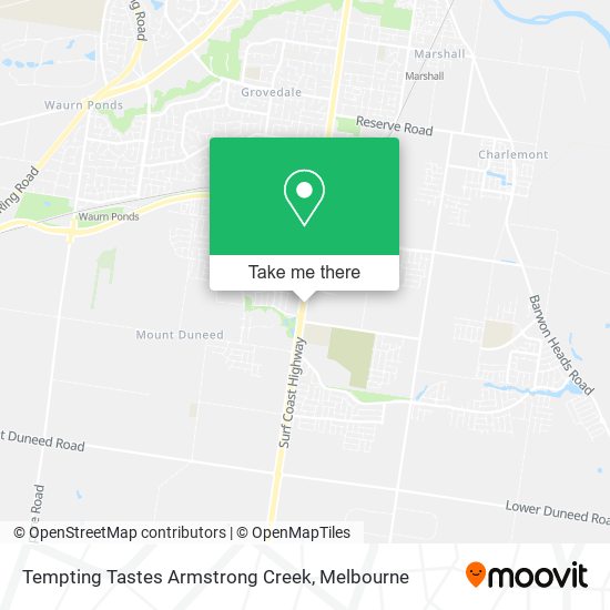 Tempting Tastes Armstrong Creek map