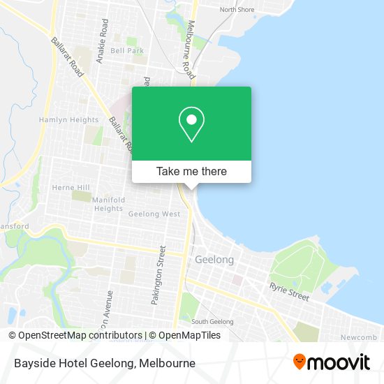 Bayside Hotel Geelong map