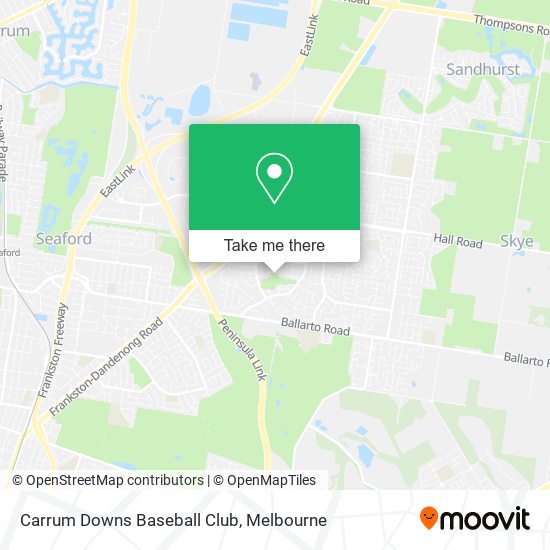 Carrum Downs Baseball Club map