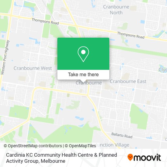 Mapa Cardinia KC Community Health Centre & Planned Activity Group