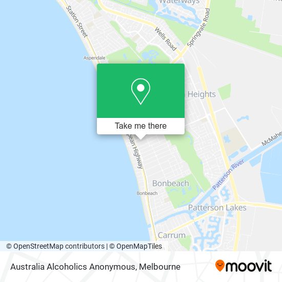 Australia Alcoholics Anonymous map