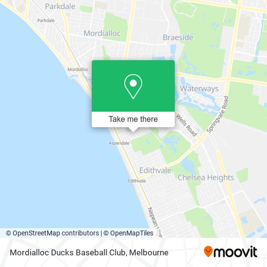 Mapa Mordialloc Ducks Baseball Club