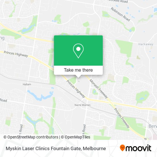 Myskin Laser Clinics Fountain Gate map