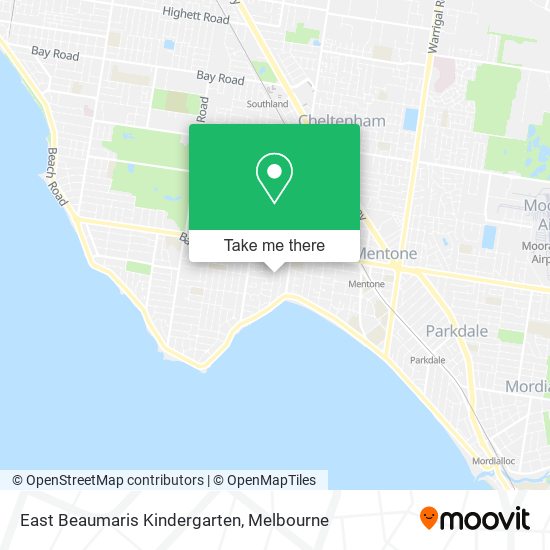 East Beaumaris Kindergarten map