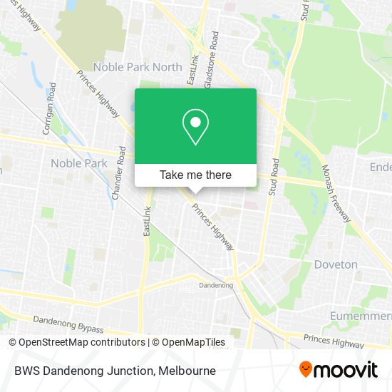 BWS Dandenong Junction map