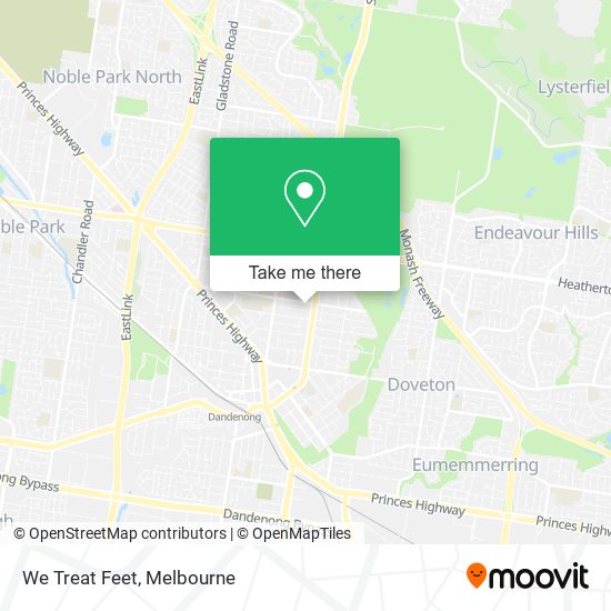 We Treat Feet map