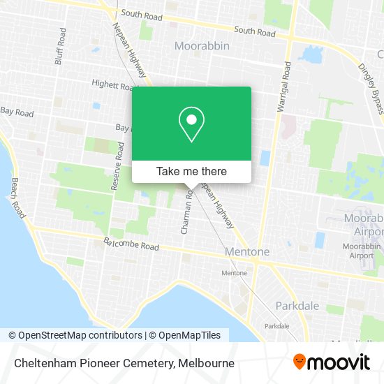 Cheltenham Pioneer Cemetery map