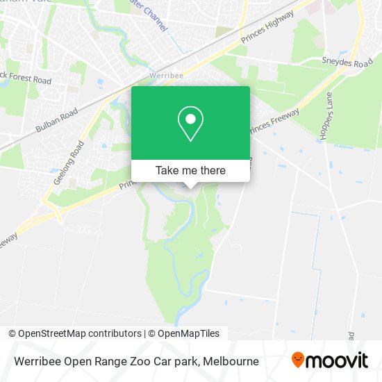 Werribee Open Range Zoo Car park map