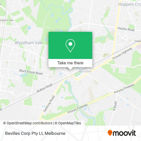 Bevilles Corp Pty Lt map