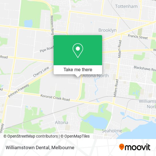 Mapa Williamstown Dental