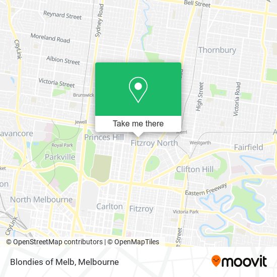 Blondies of Melb map