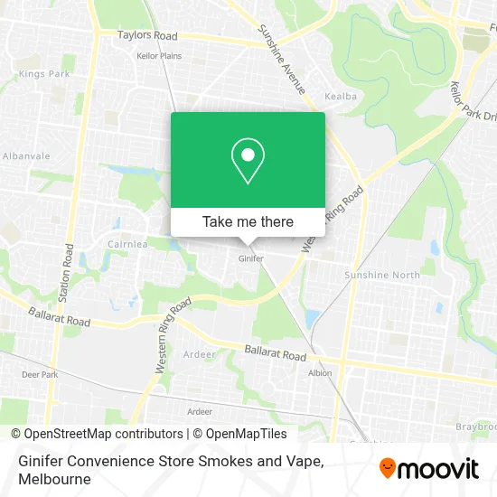 How to Get to Ginifer Convenience Store Smokes and Vape in St Albans by  Bus, Train or Tram?